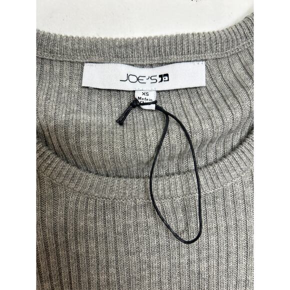JOE’S Puff Shoulder Women's Gray Sleeve Ribbed Top Size XS $148 NWOT - Picture 4 of 7